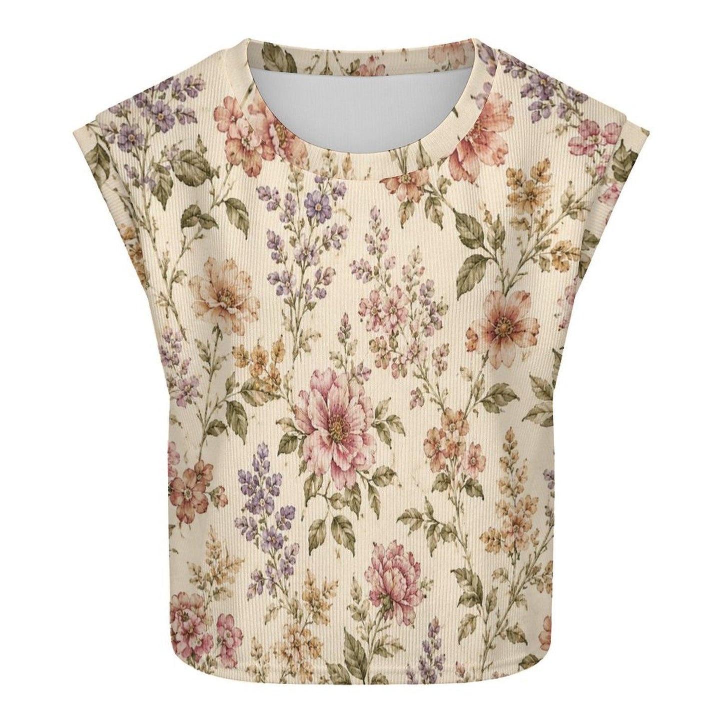 Vintage Floral Knit Top – Lightweight Boutique Blouse – Fast US Shipping