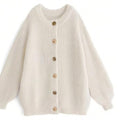 Women’s Chunky Knit Cardigan Sweater with Buttons – Loose Fit