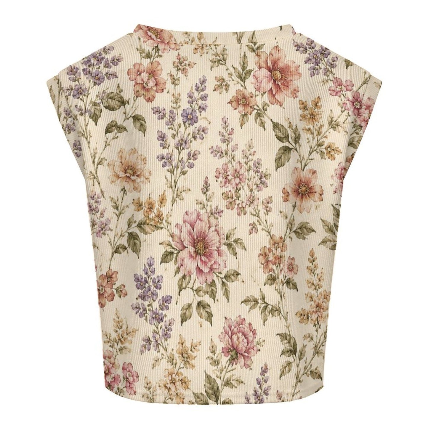 Vintage Floral Knit Top – Lightweight Boutique Blouse – Fast US Shipping