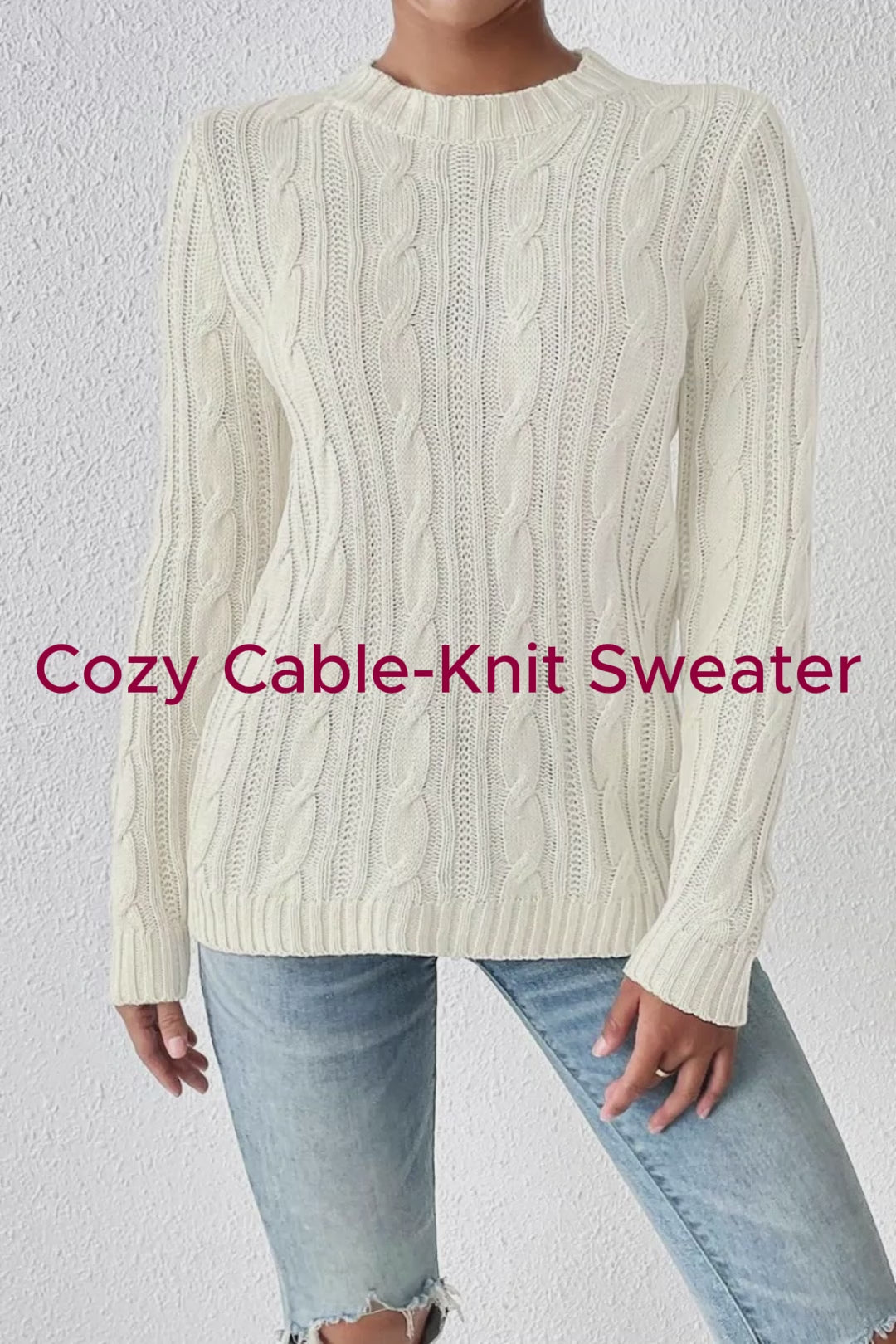 Cable-Knit Round Neck Sweater option´s