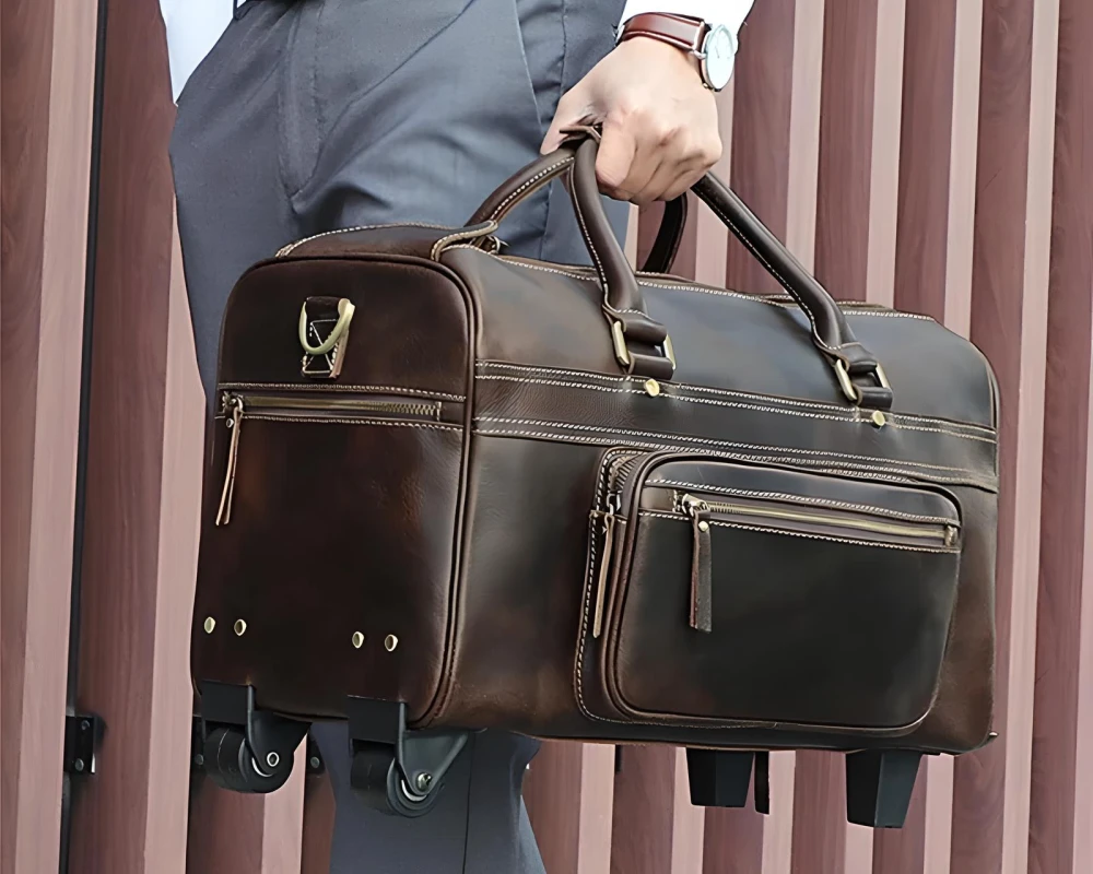 leather carry on bags for men