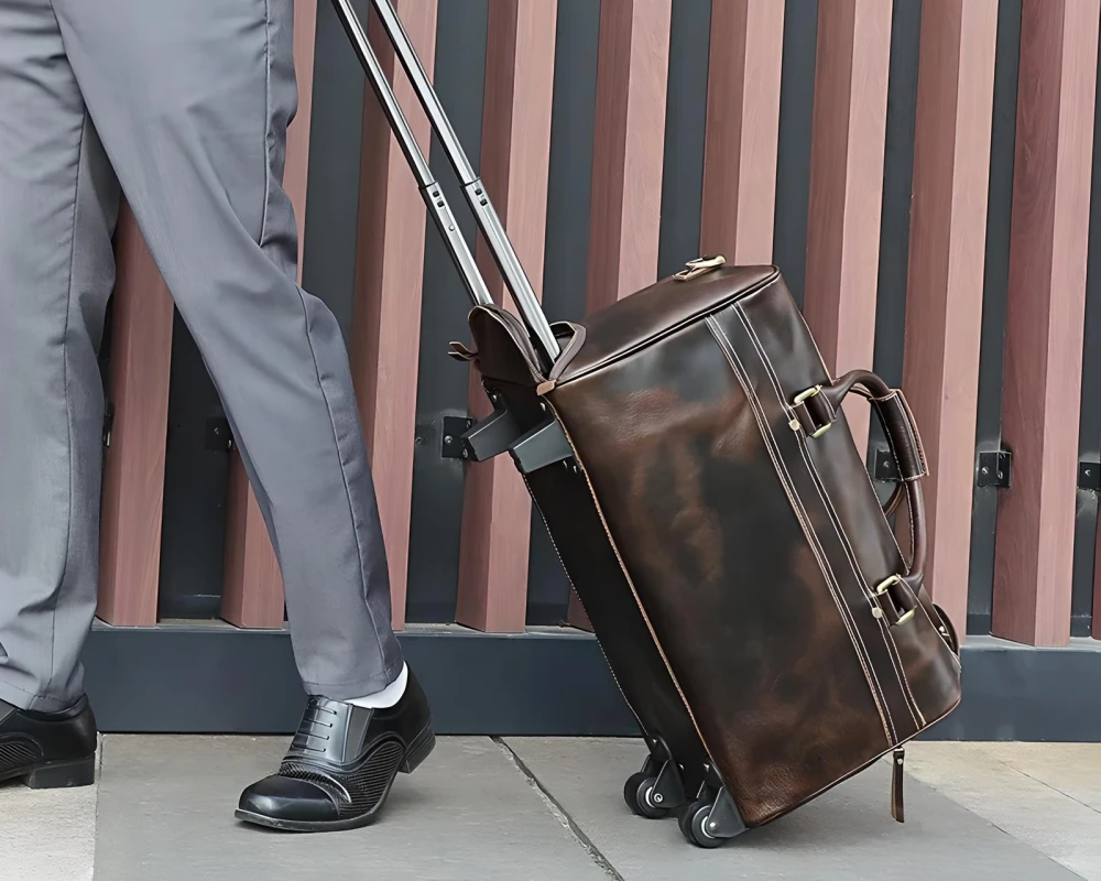women's leather carry on bag